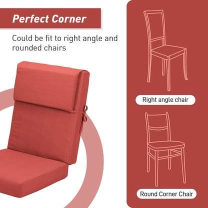 Aoodor Lot de 4 coussins pour chaises de jardin à dossier haut, 46x21x4 pouces (coussins uniquement)