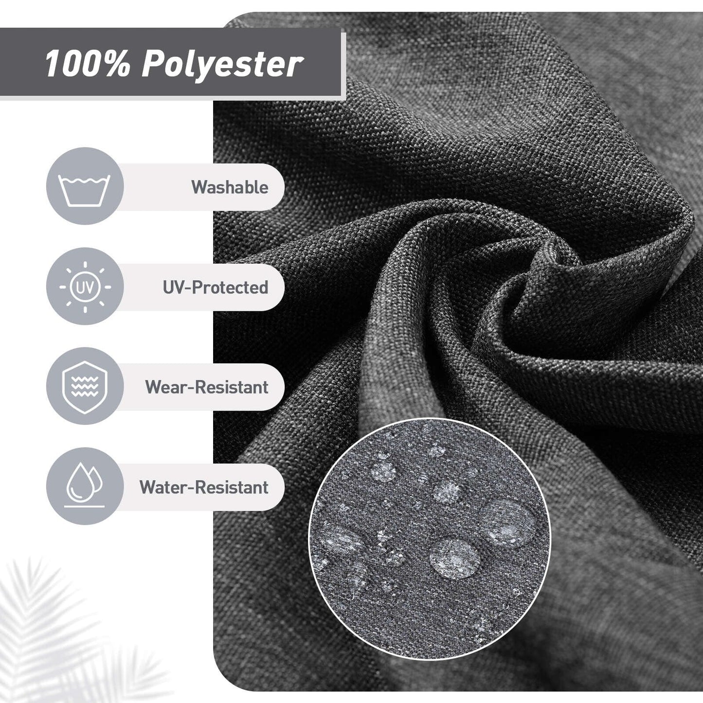 Aoodor Lot de 4 coussins pour chaises de jardin à dossier haut, 46x21x4 pouces (coussins uniquement)