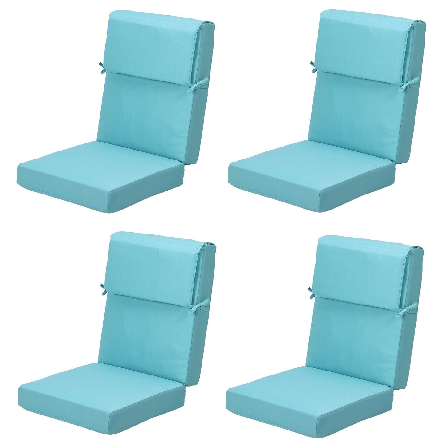 Aoodor Lot de 4 coussins pour chaises de jardin à dossier haut, 46x21x4 pouces (coussins uniquement)