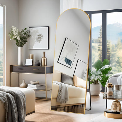Dovelina Miroir mural à poser, miroir de corps entier, miroir de sol avec arche