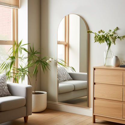 Dovelina Miroir mural à poser, miroir de corps entier, miroir de sol avec arche