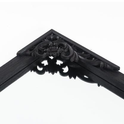 Grand miroir de sol en bois massif sculpté avec arche