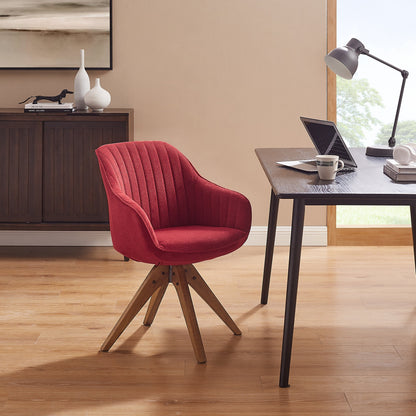 Fauteuil pivotant à accoudoirs pour bureau moderne Art Leon avec pieds en bois
