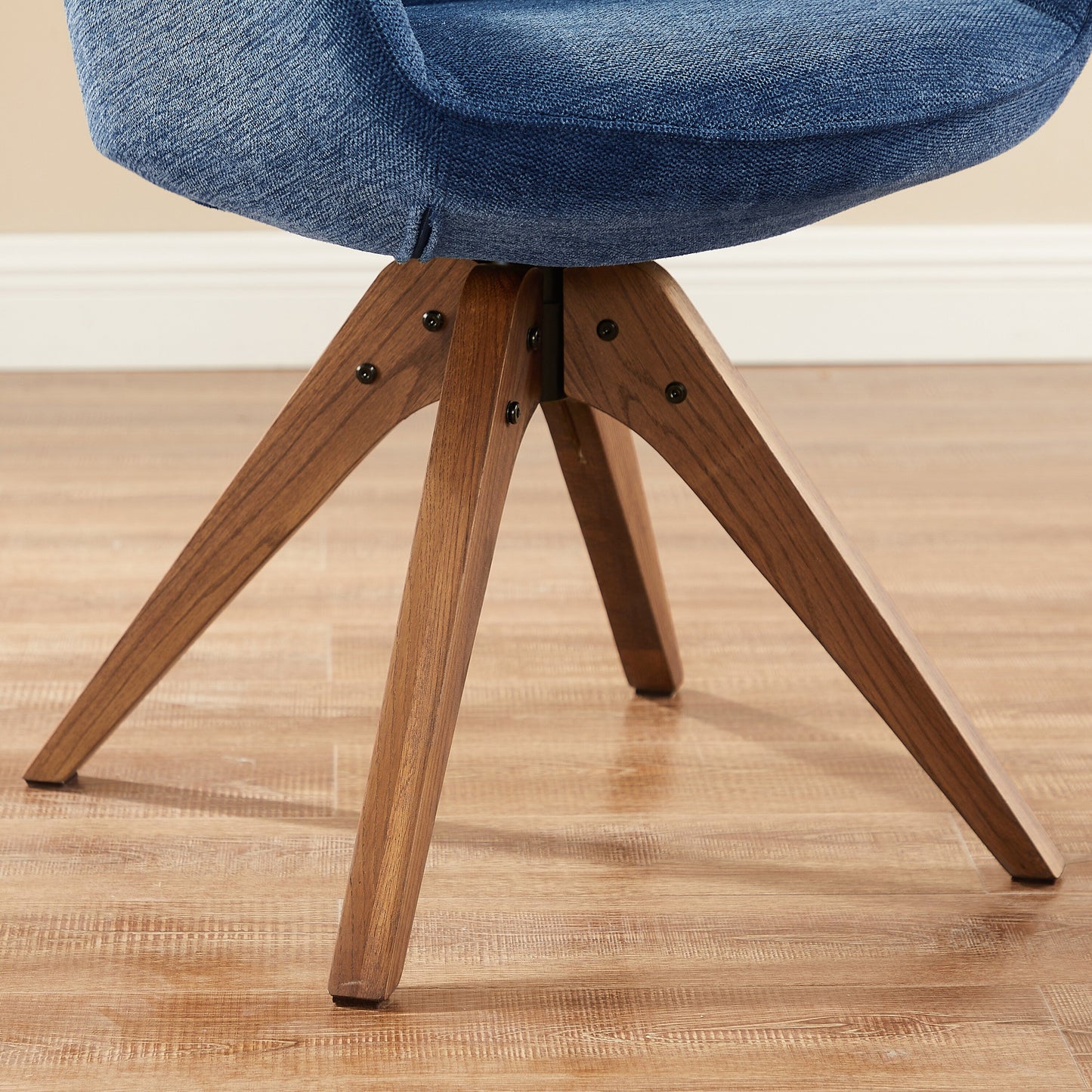 Fauteuil pivotant à accoudoirs pour bureau moderne Art Leon avec pieds en bois