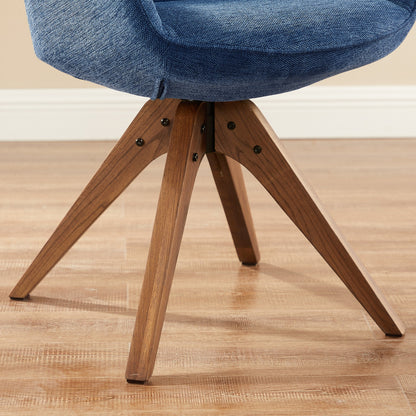 Fauteuil pivotant à accoudoirs pour bureau moderne Art Leon avec pieds en bois