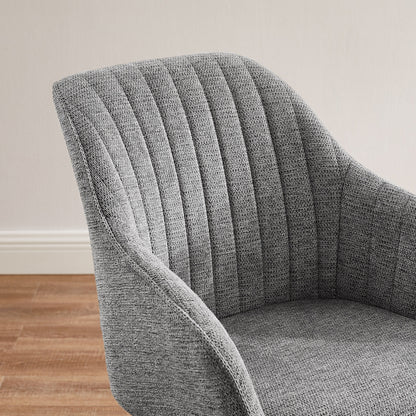 Fauteuil pivotant à accoudoirs pour bureau moderne Art Leon avec pieds en bois