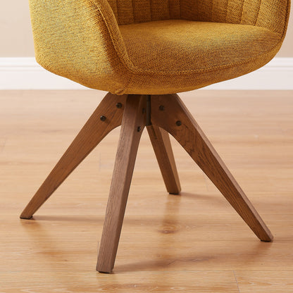 Fauteuil pivotant à accoudoirs pour bureau moderne Art Leon avec pieds en bois