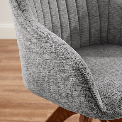 Fauteuil pivotant à accoudoirs pour bureau moderne Art Leon avec pieds en bois