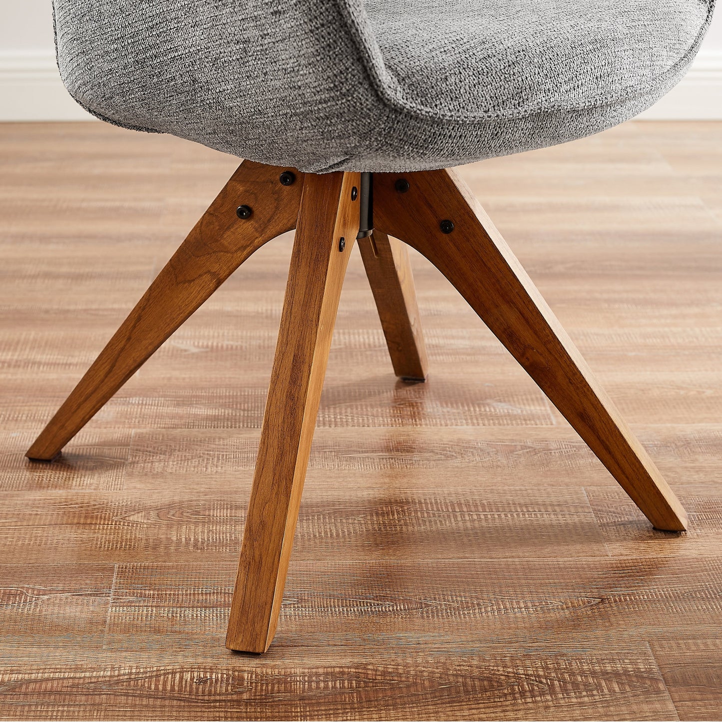 Fauteuil pivotant à accoudoirs pour bureau moderne Art Leon avec pieds en bois