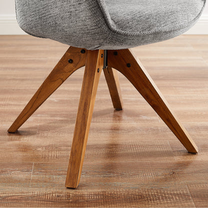 Fauteuil pivotant à accoudoirs pour bureau moderne Art Leon avec pieds en bois