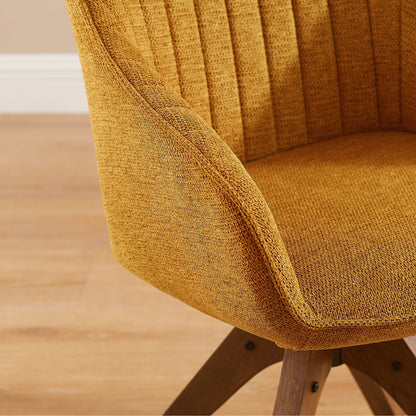 Fauteuil pivotant à accoudoirs pour bureau moderne Art Leon avec pieds en bois