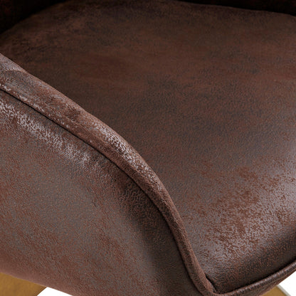 Fauteuil pivotant à accoudoirs pour bureau moderne Art Leon avec pieds en bois