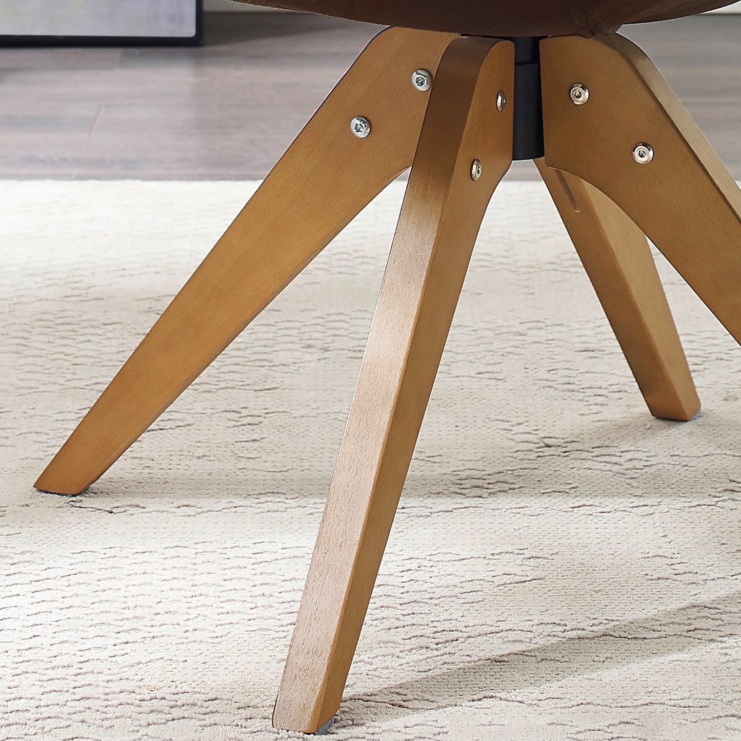 Fauteuil pivotant à accoudoirs pour bureau moderne Art Leon avec pieds en bois