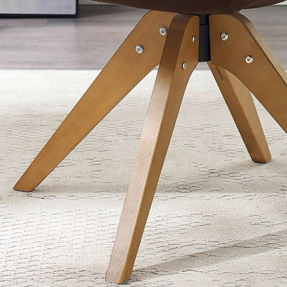 Fauteuil pivotant à accoudoirs pour bureau moderne Art Leon avec pieds en bois