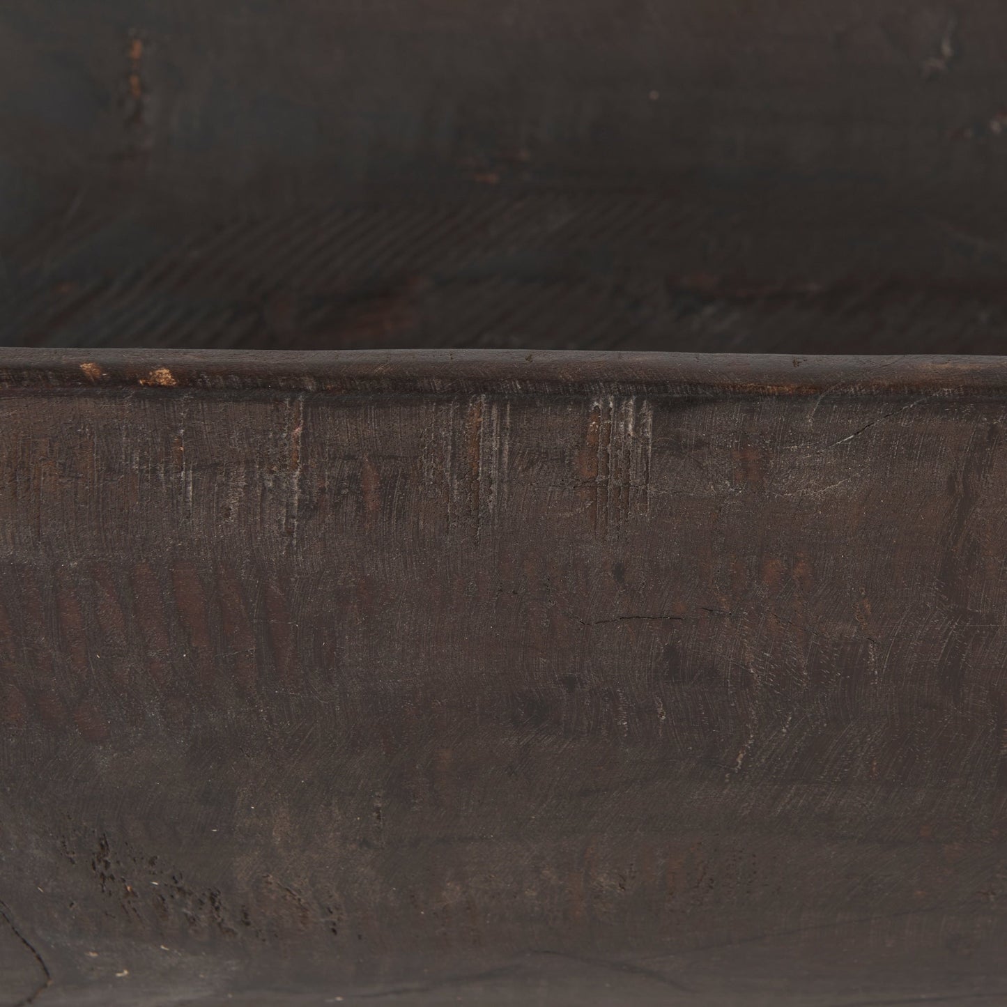 Bol rectangulaire extra large en bois de récupération noir-brun Athena - 26,0L x 10,0l x 7,0H