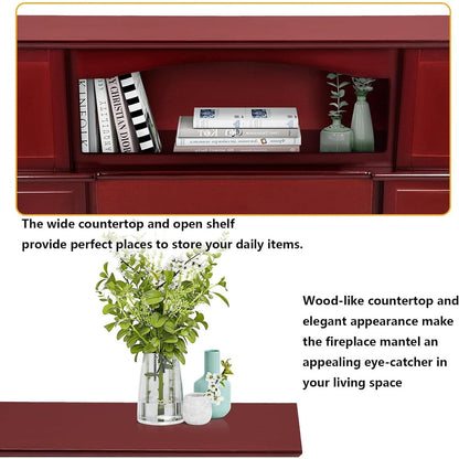 BOSSIN Cheminée électrique 43 pouces avec manteau de cheminée, insert de cheminée électrique 23 pouces, meuble TV indépendant avec foyer en bois