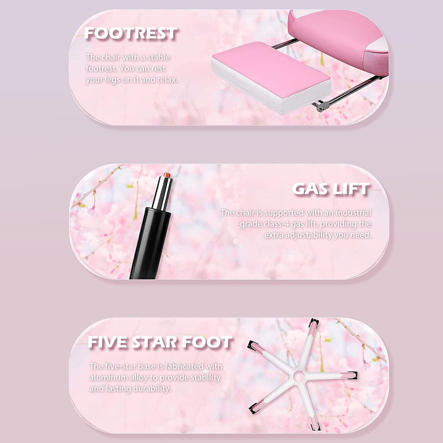 Chaise de jeu de style course BOSSIN, chaise de jeu pour joueurs grands et lourds (jusqu'à 136 kg), chaise de bureau à dossier haut.