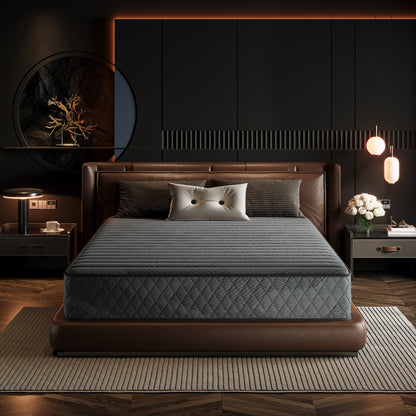 Matelas hybride en mousse à mémoire de forme avec gel, 25 cm (10 po), fermeté moyenne, SweDrea, certifié CertiPUR-US, SGS et OEKO-TEX, respirant et rafraîchissant.