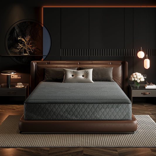 Matelas hybride en mousse à mémoire de forme avec gel, 25 cm (10 po), fermeté moyenne, SweDrea, certifié CertiPUR-US, SGS et OEKO-TEX, respirant et rafraîchissant.