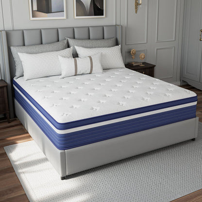 Matelas hybride à ressorts de 25 cm (10 po) SweDrea, à refroidissement et respirant, fermeté moyenne, certifié CertiPUR-US, SGS et OEKO-TEX.