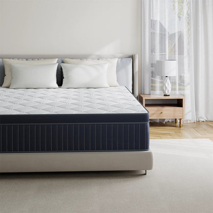 Matelas hybride en mousse à mémoire de forme avec gel, moelleux, respirant et rafraîchissant de 30 cm (12 po) de SweDrea, certifié CertiPUR-US, SGS et OEKO-TEX.
