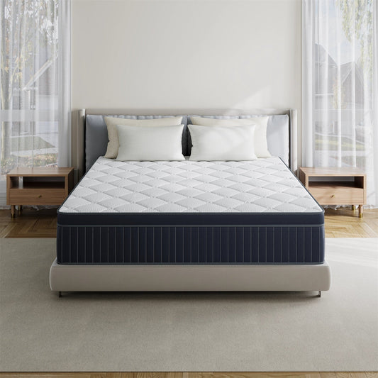 Matelas hybride en mousse à mémoire de forme avec gel, moelleux, respirant et rafraîchissant de 30 cm (12 po) de SweDrea, certifié CertiPUR-US, SGS et OEKO-TEX.