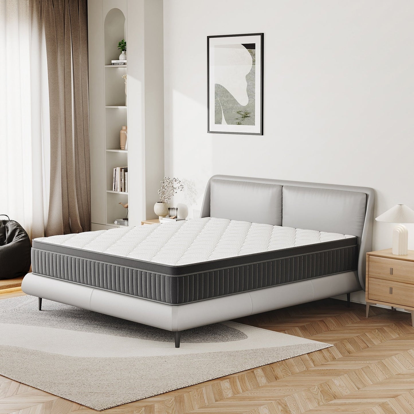 Matelas à ressorts SweDrea 12 pouces, fermeté moyenne, pour soulager les maux de dos et assurer un refroidissement optimal, certifié CertiPUR-US, SGS et OEKO-TEX.