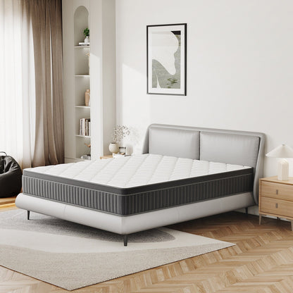 Matelas à ressorts SweDrea 12 pouces, fermeté moyenne, pour soulager les maux de dos et assurer un refroidissement optimal, certifié CertiPUR-US, SGS et OEKO-TEX.