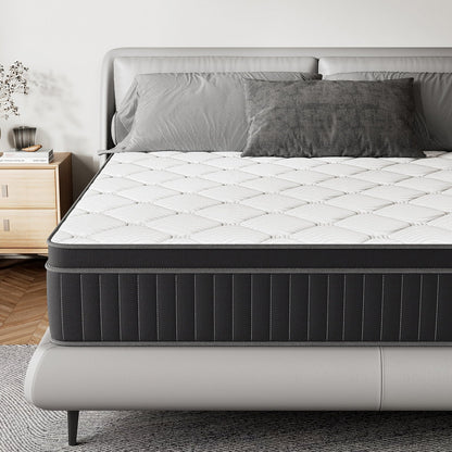 Matelas à ressorts SweDrea 12 pouces, fermeté moyenne, pour soulager les maux de dos et assurer un refroidissement optimal, certifié CertiPUR-US, SGS et OEKO-TEX.