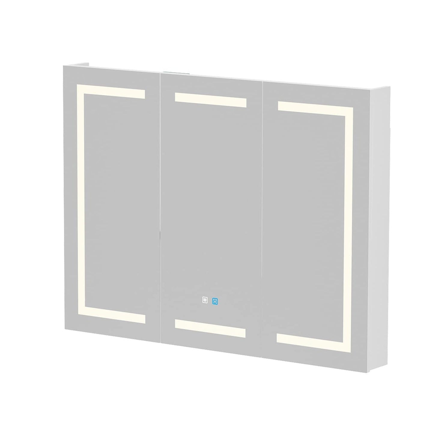 Armoire à pharmacie de salle de bain avec miroir LED anti-buée 6000K, armoire murale blanche.