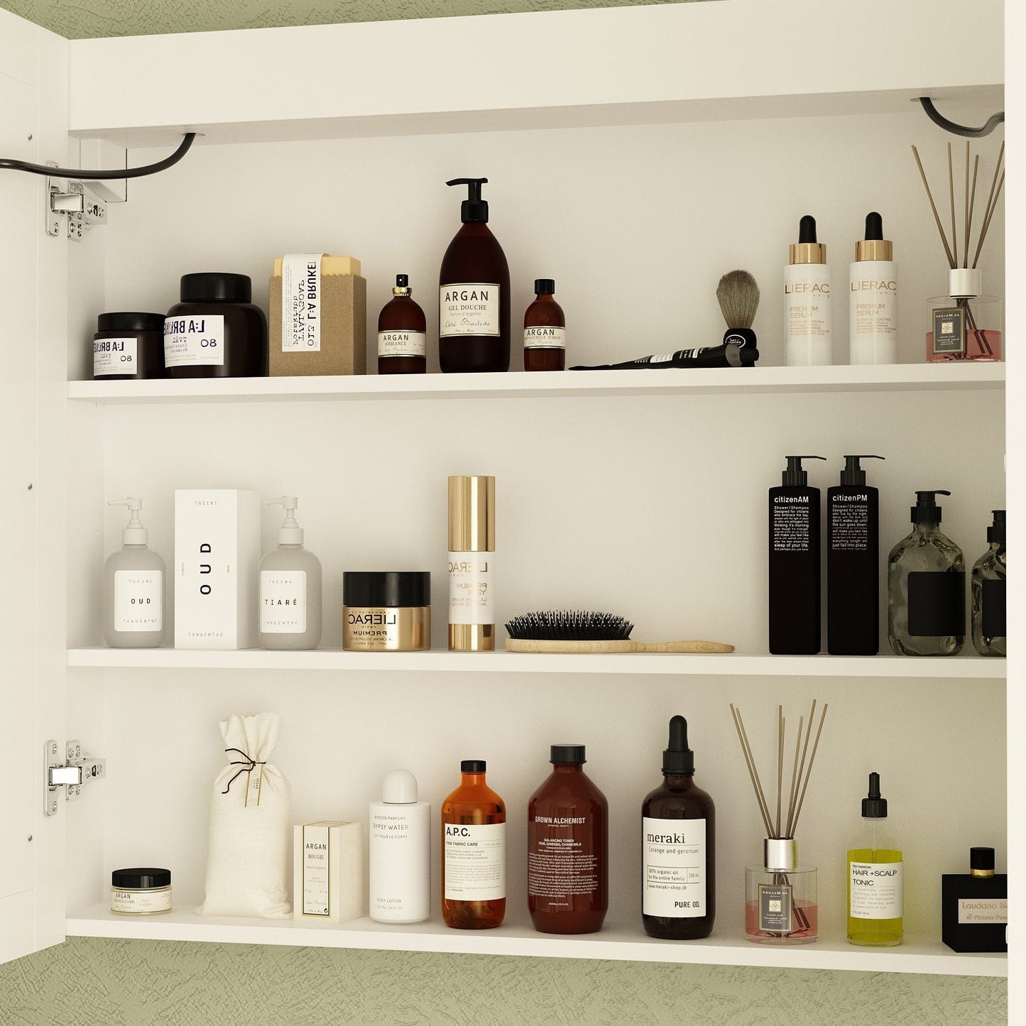 Armoire à pharmacie de salle de bain avec miroir LED anti-buée 6000K, armoire murale blanche.