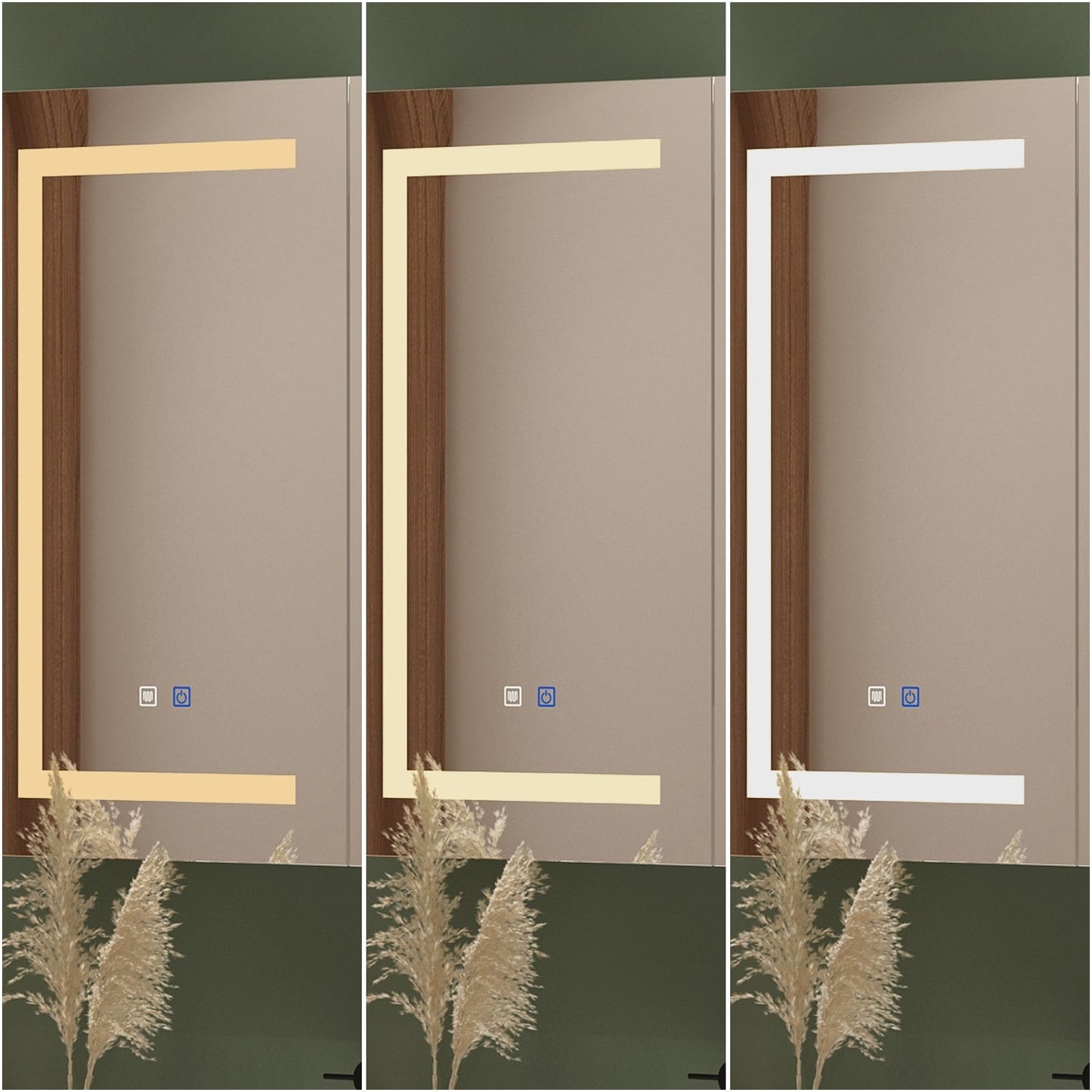 Armoire à pharmacie de salle de bain avec miroir LED anti-buée 6000K, armoire murale blanche.