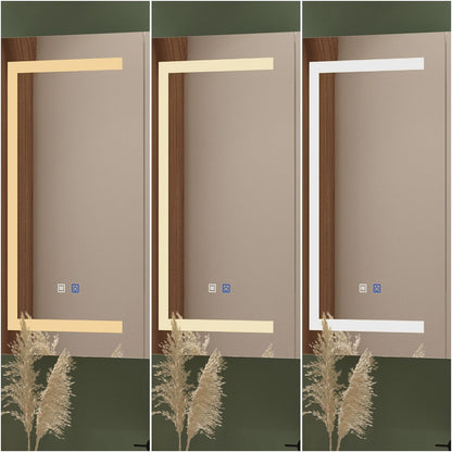 Armoire à pharmacie de salle de bain avec miroir LED anti-buée 6000K, armoire murale blanche.