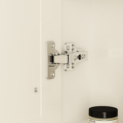 Armoire à pharmacie de salle de bain avec miroir LED anti-buée 6000K, armoire murale blanche.