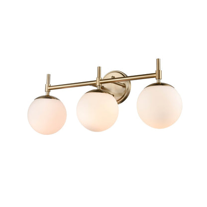 929 Lighting Lustre de salle de bain à 3 lumières, disponible en plusieurs finitions avec abat-jours en verre opale.