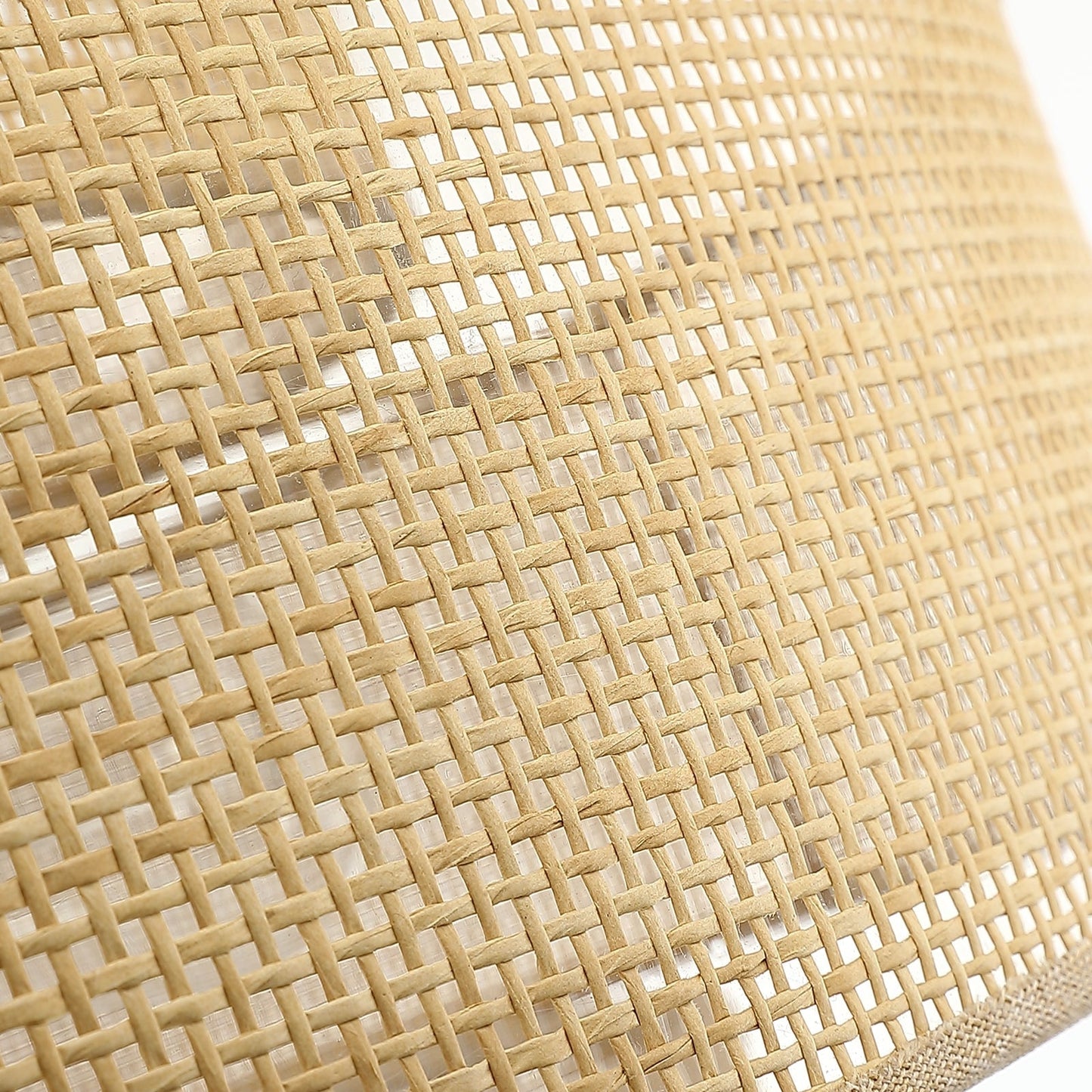 Luminaire à suspension à 5 lumières Bayou, style côtier, noir, avec abat-jour double en rotin - 61 cm de largeur