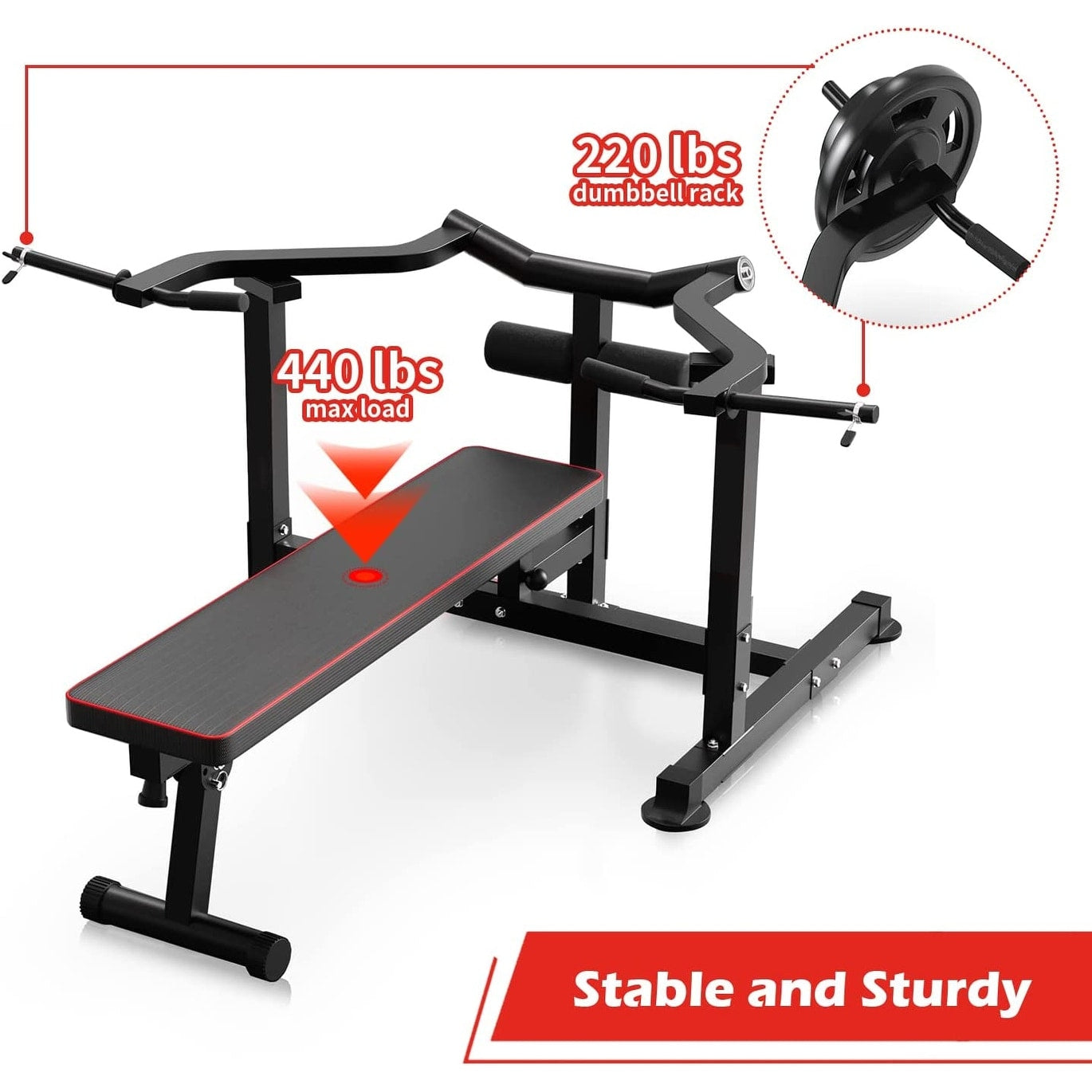 Ensemble de banc de musculation et de machine de presse pectorale Zenova avec bras indépendants convergents et support pour haltères