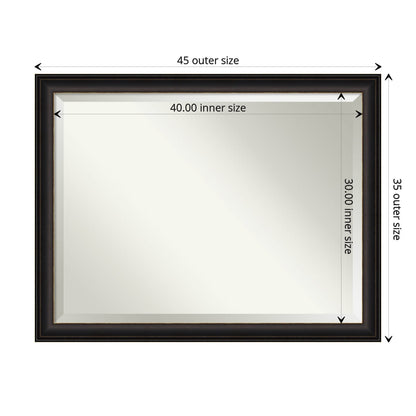 Beveled Bathroom Wall Mirror - Trio Oil Rubbed Bronze Frame - Trio Oil Rubbed Bronze
