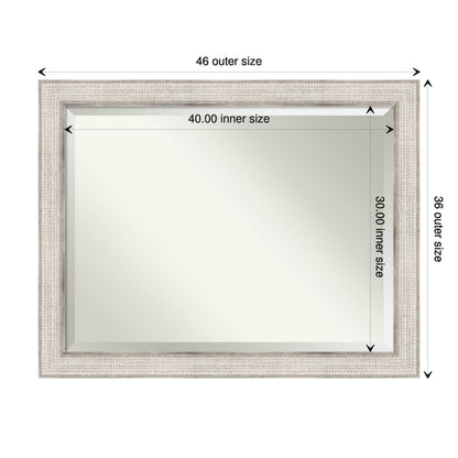 Miroir mural de salle de bain en bois biseauté - Cadre argenté Trellis - Trellis Argenté