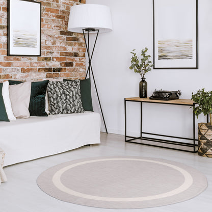 Beverly Rug Modern Bordered Indoor Outdoor Rug, Outside Carpet for Patio, Deck, Porch