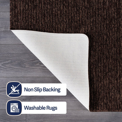 Beverly Rug Solid Color Non-Slip Rubber Back Washable Indoor Area Rug