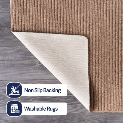Beverly Rug Solid Color Non-Slip Rubber Back Washable Indoor Area Rug