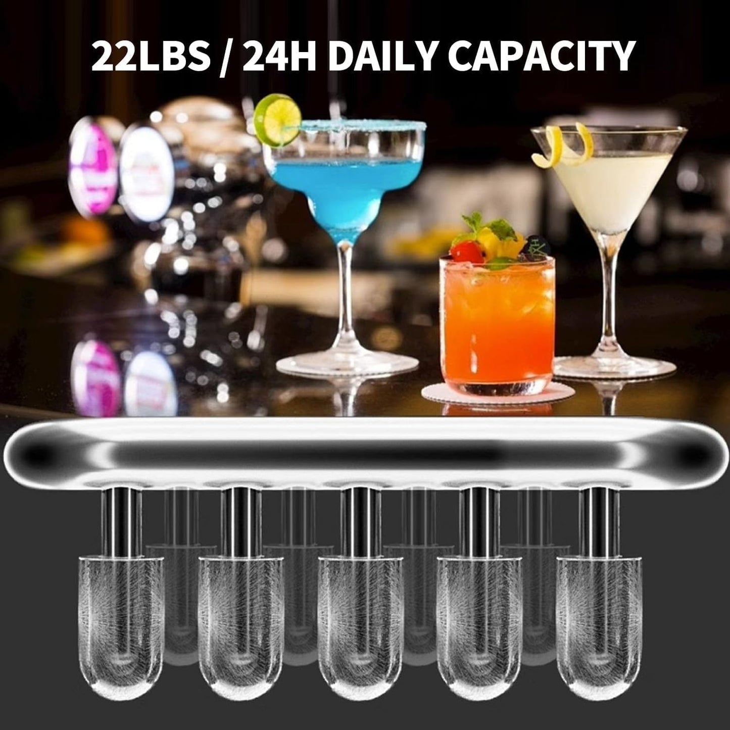 Distributeurs d'eau chauds et froids 3 en 1 noirs avec machine à glaçons