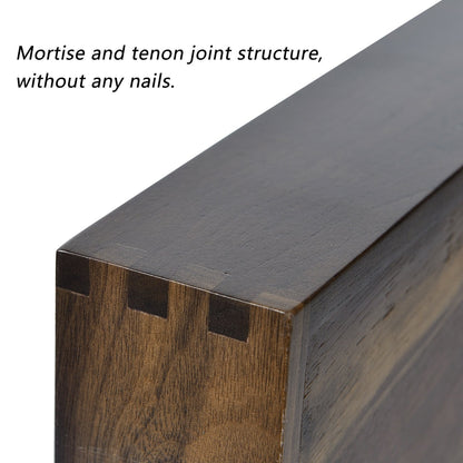 KINWELL Rectangle Black Walnut Wood Serving Tray Ottoman Tray