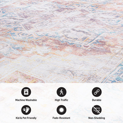 Bohemian Distressed Machine Washable Area Rug