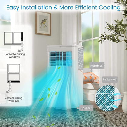 Bossin 8000 BTU (ASHRAE), 5000 BTU (SACC) Climatiseur portable 3-en-1 avec télécommande, climatiseur silencieux pour chambre - 880v