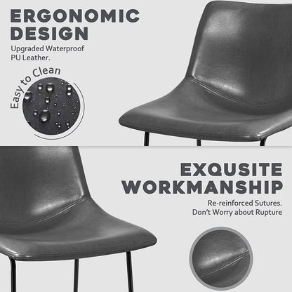 Bossin 18/26/30 inch Bar Stools,Counter Height Bar Stools with Back Modern PU Leather Stools Dining Chair with Footrest