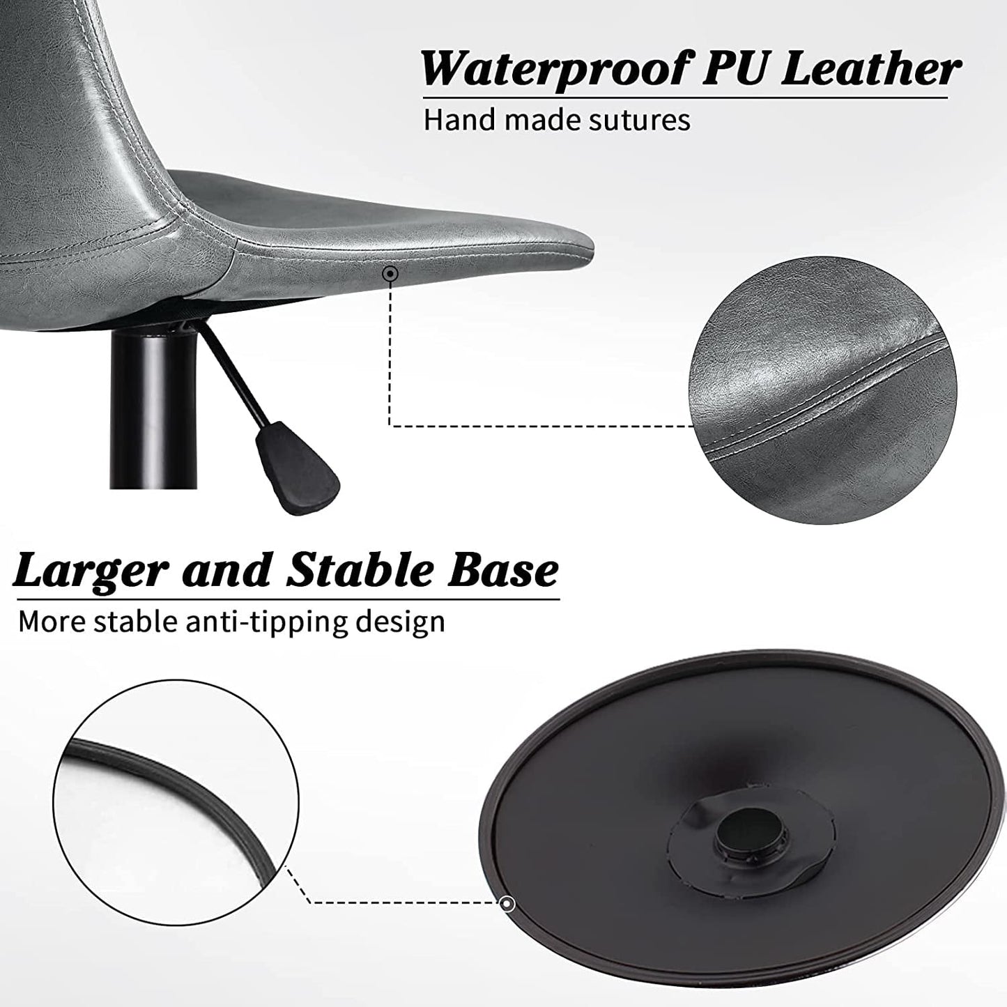 Bossin Adjustable Swivel Bar Stools with Backs – Counter Height