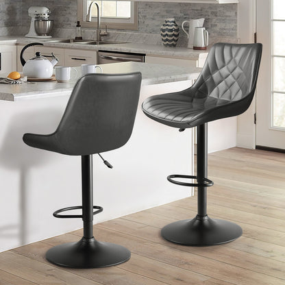 Bossin Adjustable Swivel Bar Stools with Backs – Counter Height