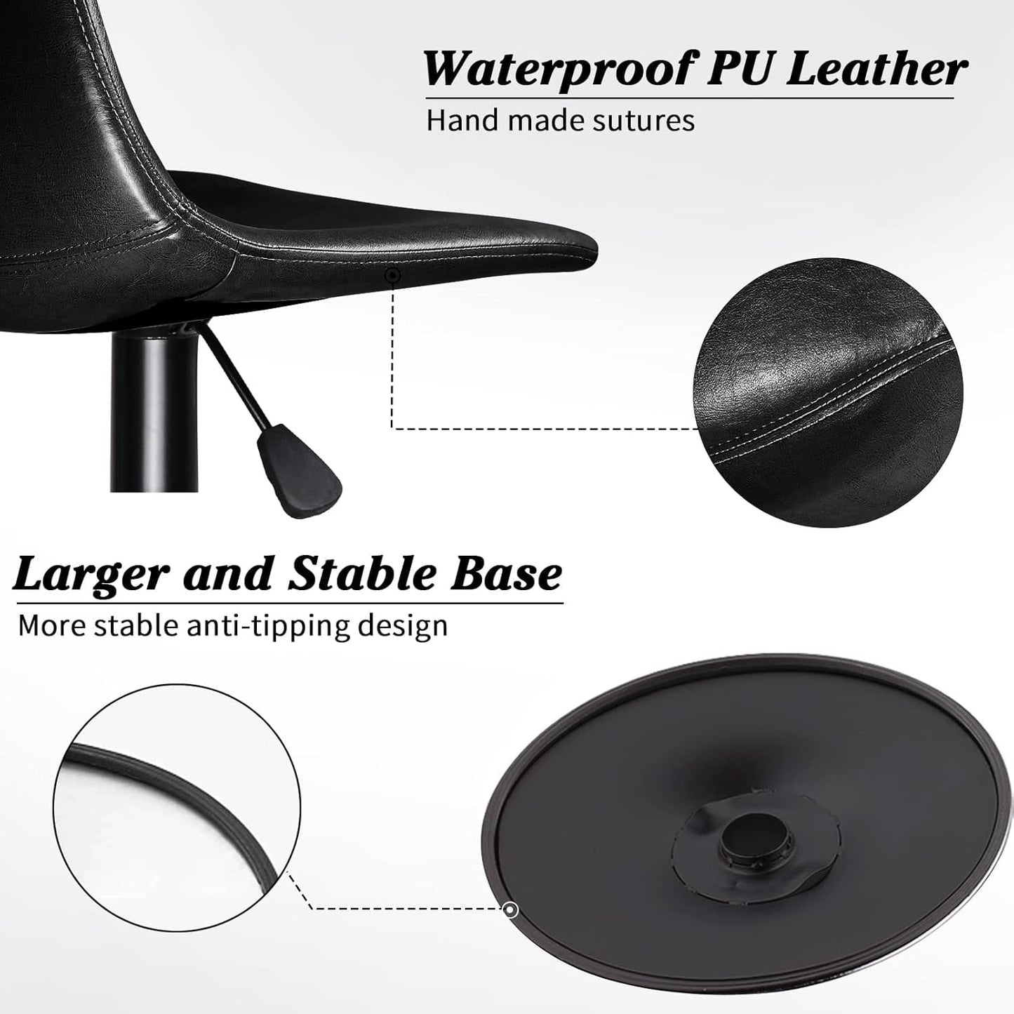 Bossin Adjustable Swivel Bar Stools with Backs – Counter Height